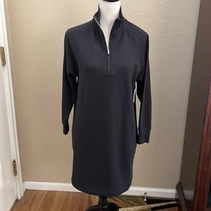 Gap black cotton terry zip front dress. Size XS NWT